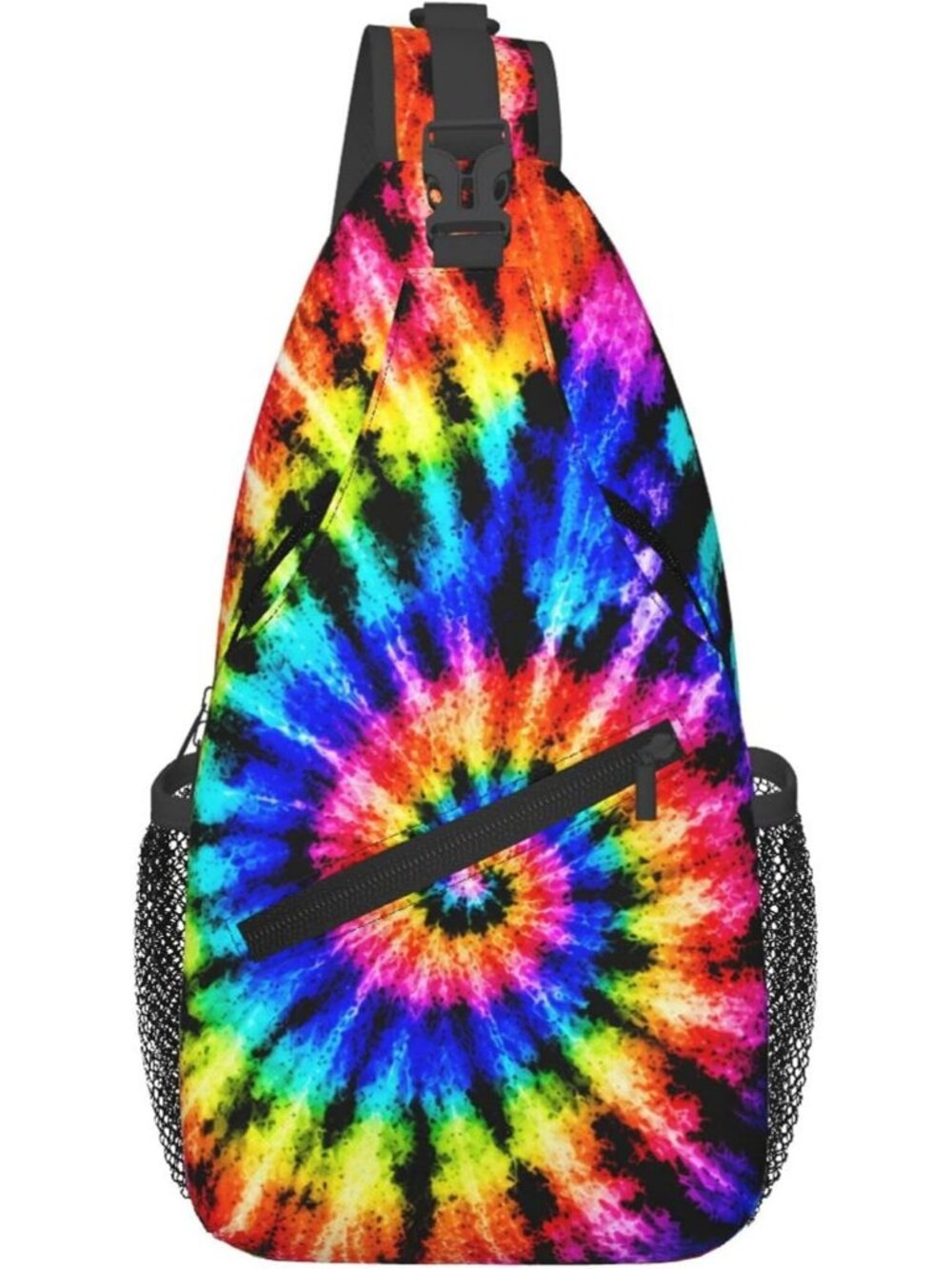 Unisex Tie Dye Board Skeletons Sling Backpack Chest Hiking Travel Crossbody Bag